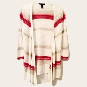 ✨ White House Black Market Metallic Stripe Open-Front Cardigan | Size Small
